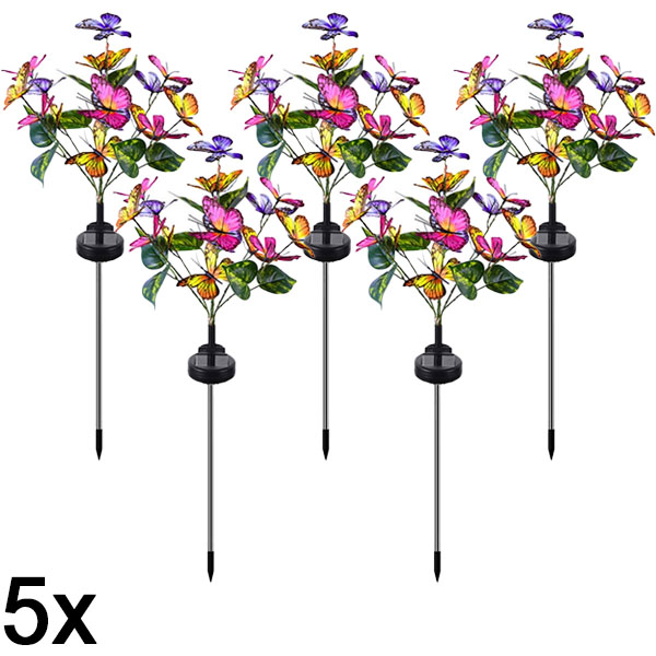 5x Solárne vonkajšie svetlá v tvare motýľov | FLUTIX