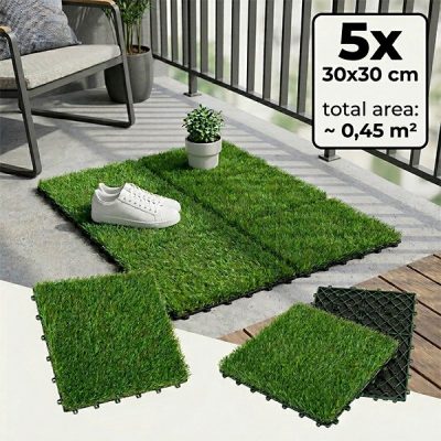 Dekoračné umelé trávnaté dlaždice (5ks) | GRASSTILE